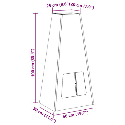 Focolare Nero 50 x 35 x 100 cm Acciaio