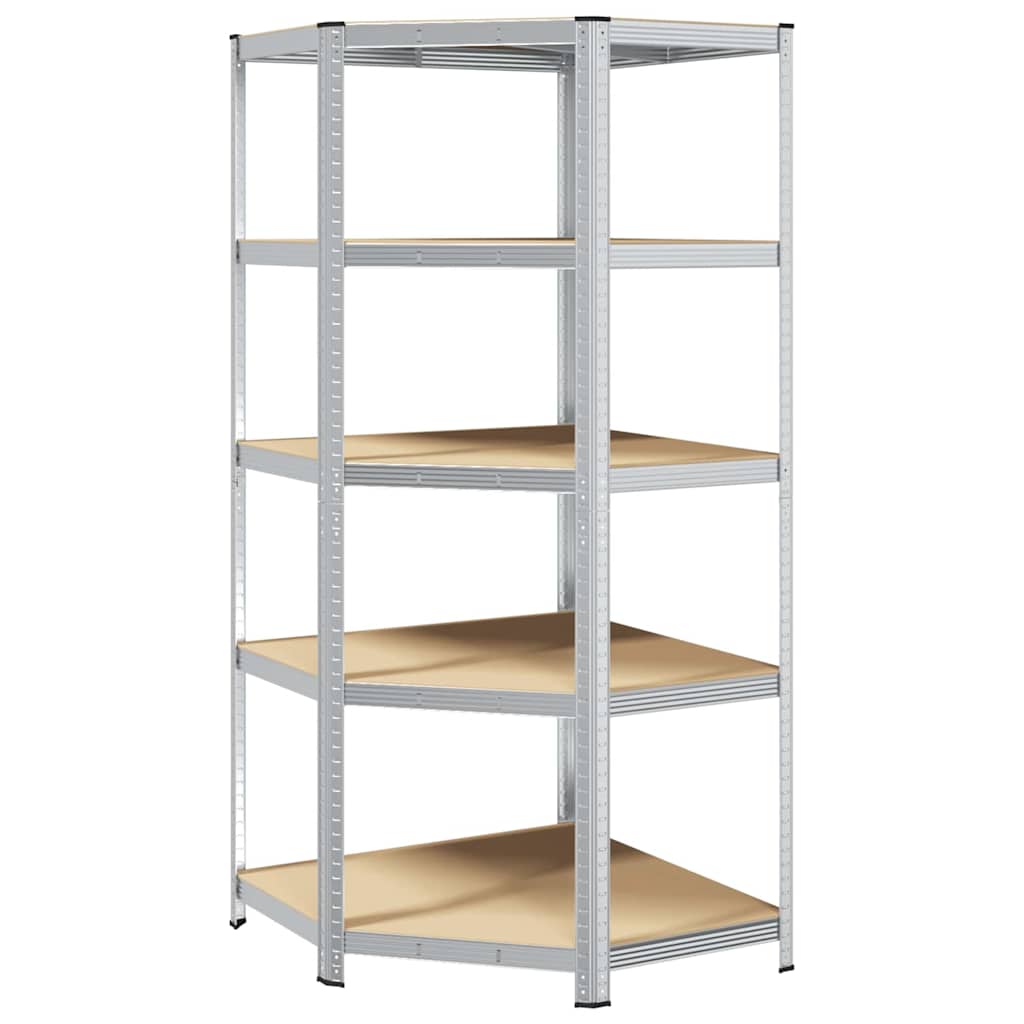Mensola angolare Argento 90 x 90 x 198 cm Legno multistrato | homemem39