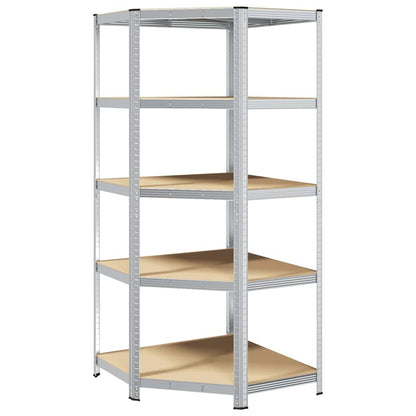 Mensola angolare Argento 90 x 90 x 198 cm Legno multistrato | homemem39