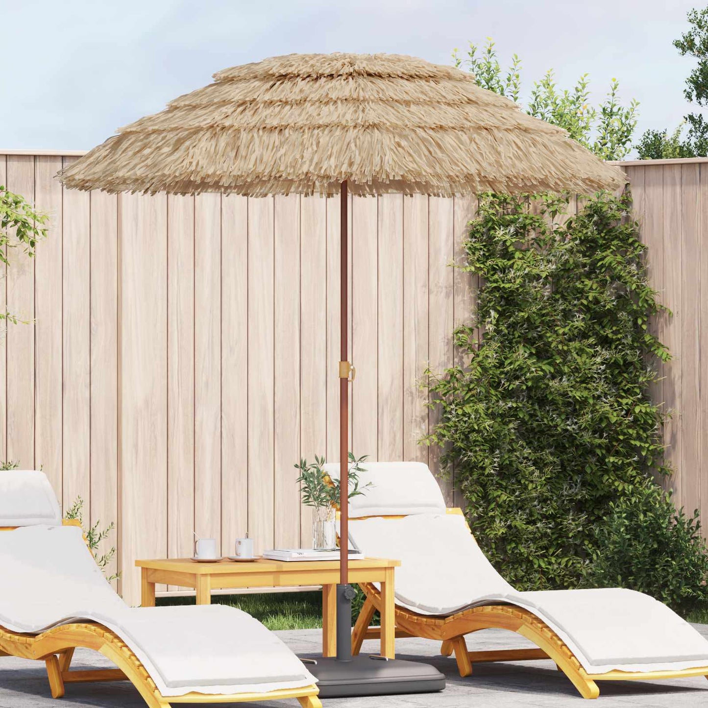 Ombrellone da Spiaggia Naturale 160 x 160 x 196 cm