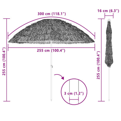 Ombrellone da Spiaggia Naturale 255 x 255 x 255 cm | homemem39