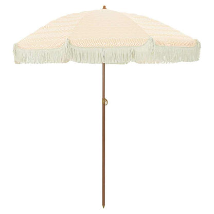 Ombrellone da Spiaggia Giallo e Bianco 160 x 160 x 196 cm | homemem39