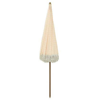Ombrellone da Spiaggia Giallo e Bianco 160 x 160 x 196 cm | homemem39