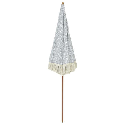 Ombrellone da Spiaggia Grigio e Bianco 160 x 160 x 196 cm | homemem39
