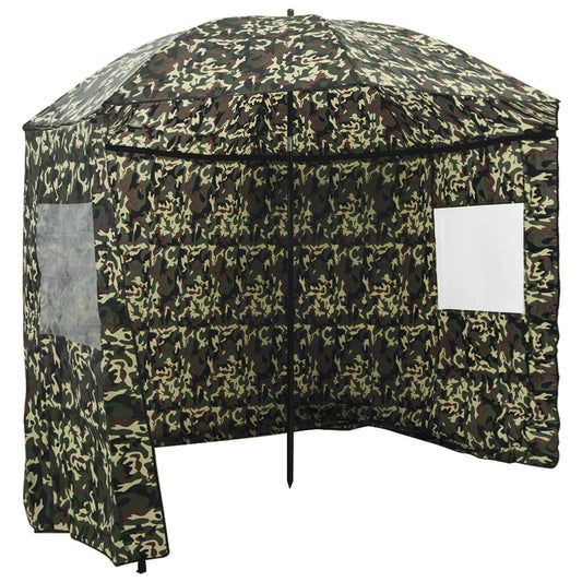 Ombrellone da Pesca Mimetico 220 x 185 cm Poliestere Oxford