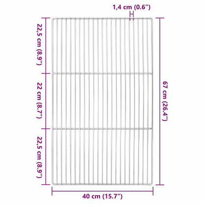 Griglia Argento 67 x 40 cm Acciaio inossidabile