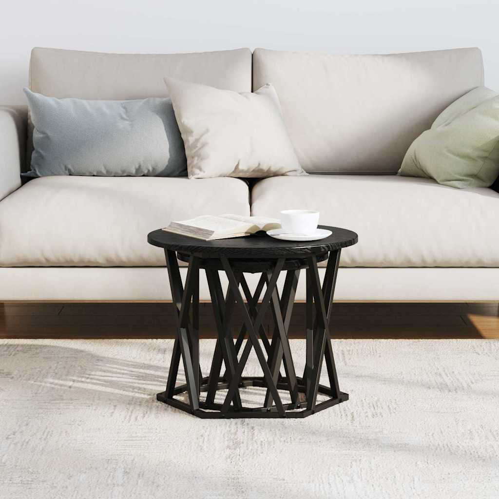 Tavolo laterale 2 pcs Rovere nero 50 x 50 x 40 cm