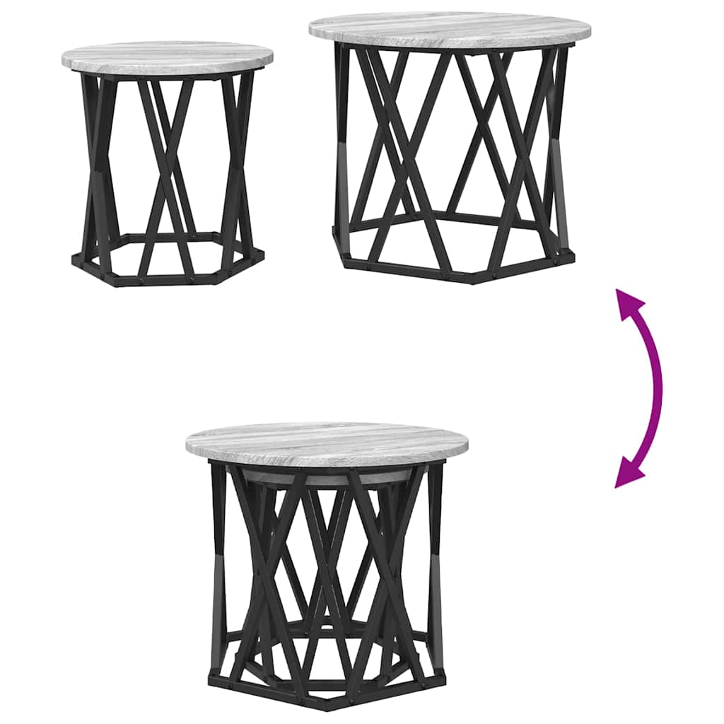 Tavolo laterale 2 pcs Grigio sonoma 50 x 50 x 40 cm
