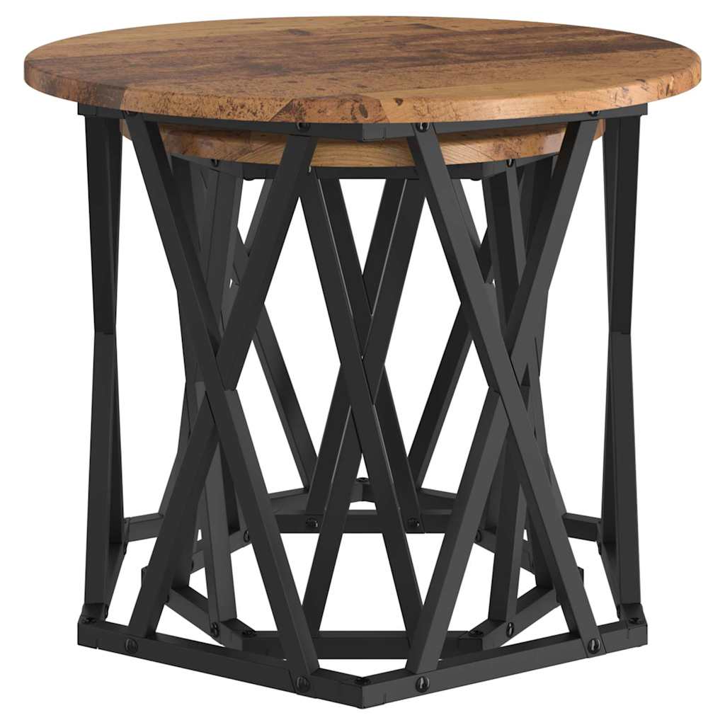 Tavolo laterale 2 pcs Legno di recupero 50 x 50 x 40 cm