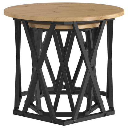 Tavolo laterale 2 pcs rovere artigianale 50 x 50 x 40 cm