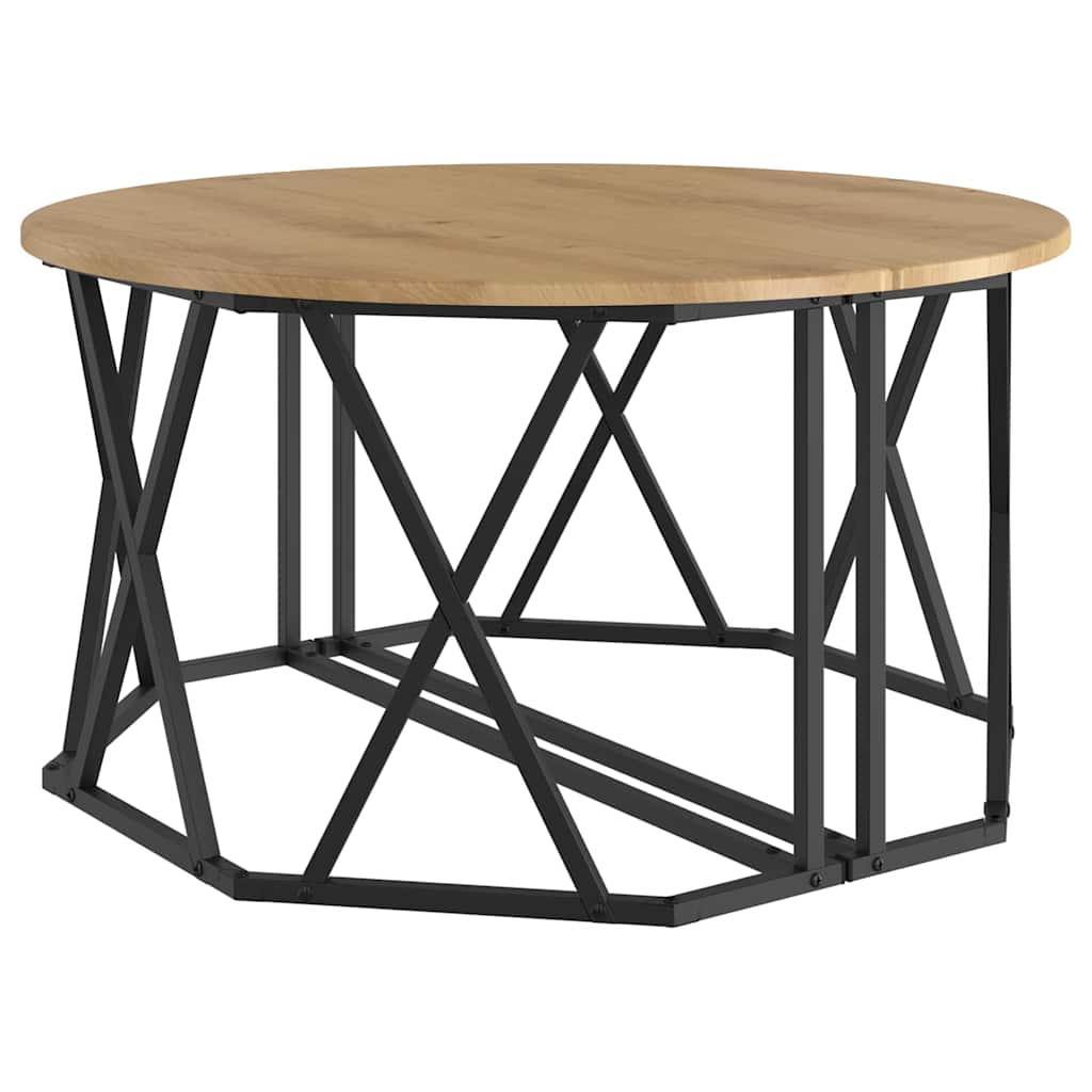 Tavolino da salotto rovere artigianale 80 x 80 x 42 cm