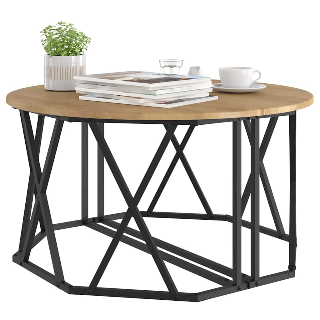 Tavolino da salotto rovere artigianale 80 x 80 x 42 cm