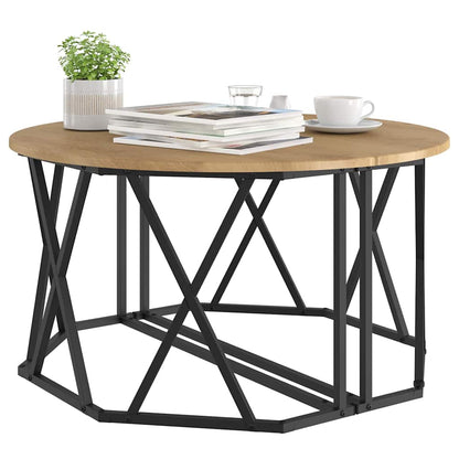 Tavolino da salotto rovere artigianale 80 x 80 x 42 cm