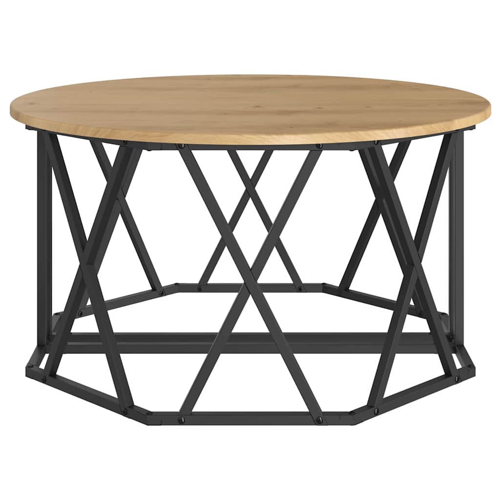 Tavolino da salotto rovere artigianale 80 x 80 x 42 cm