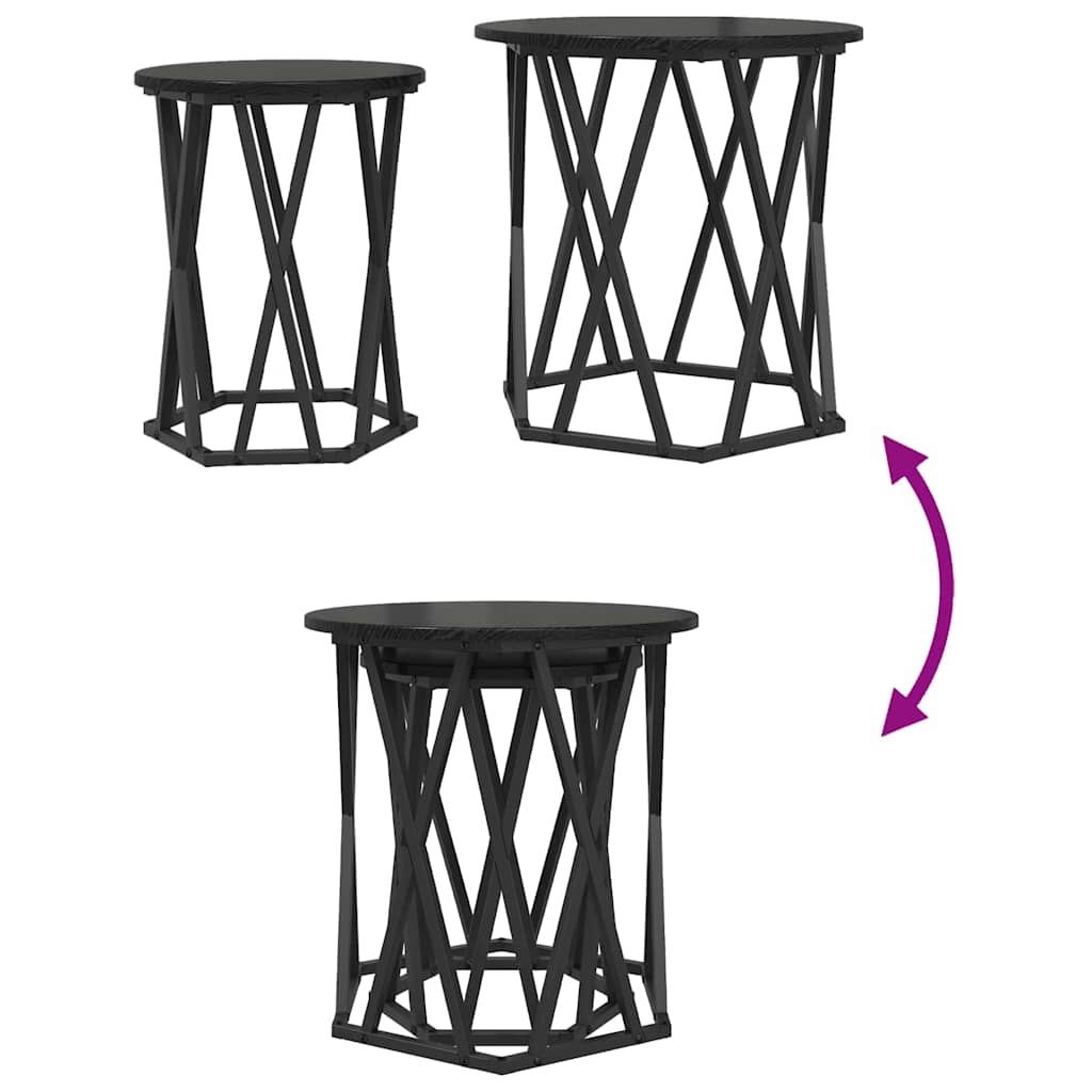 Tavolino da salotto 2 pcs Rovere nero 50 x 50 x 50 cm