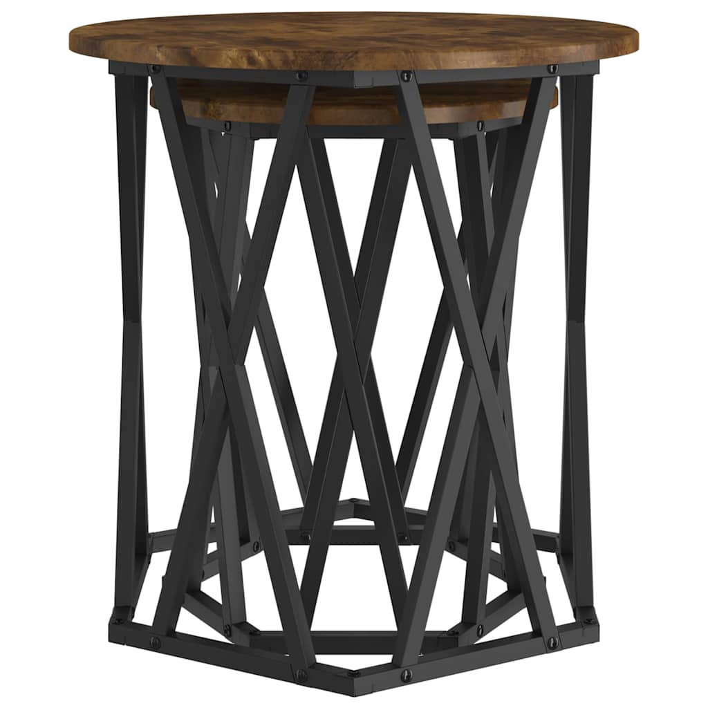 Tavolino da salotto 2 pcs Rovere fumo 50 x 50 x 50 cm