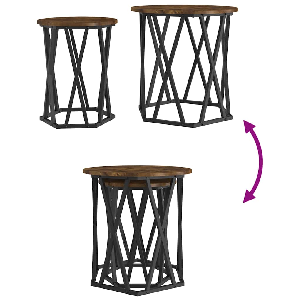 Tavolino da salotto 2 pcs Rovere fumo 50 x 50 x 50 cm