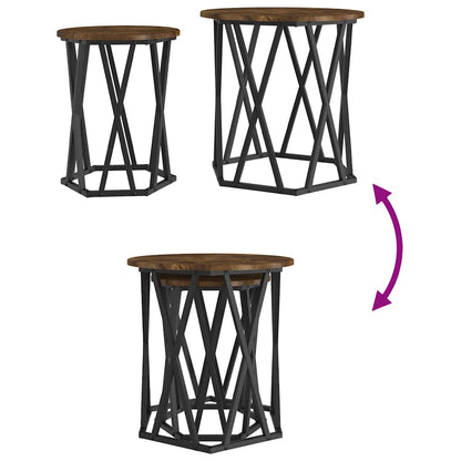 Tavolino da salotto 2 pcs Rovere fumo 50 x 50 x 50 cm