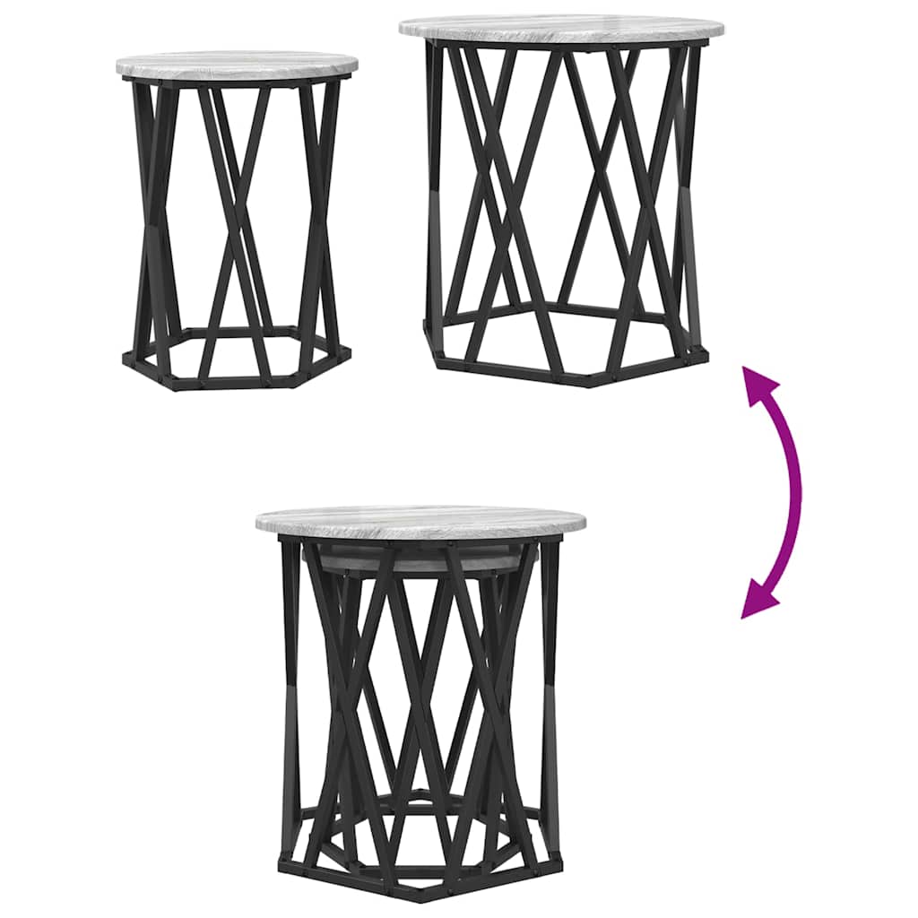 Tavolino da salotto 2 pcs Grigio sonoma 50 x 50 x 50 cm