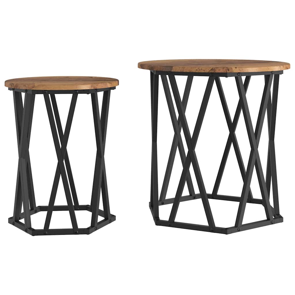 Tavolino da salotto 2 pcs Legno vecchio 50 x 50 x 50 cm