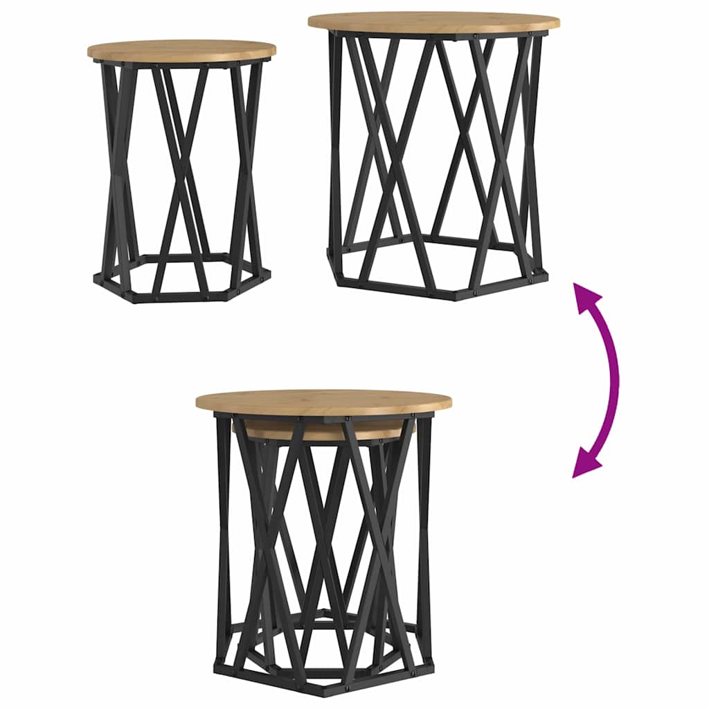 Tavolino da salotto 2 pcs rovere artigianale 50 x 50 x 50 cm
