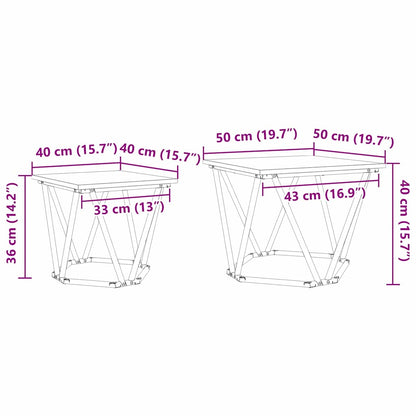 Set tavolini 2 pcs Rovere Sonoma Legno ingegnerizzato e acciaio | homemem39