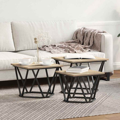 Tavolino da salotto 3 pcs Rovere Sonoma | homemem39
