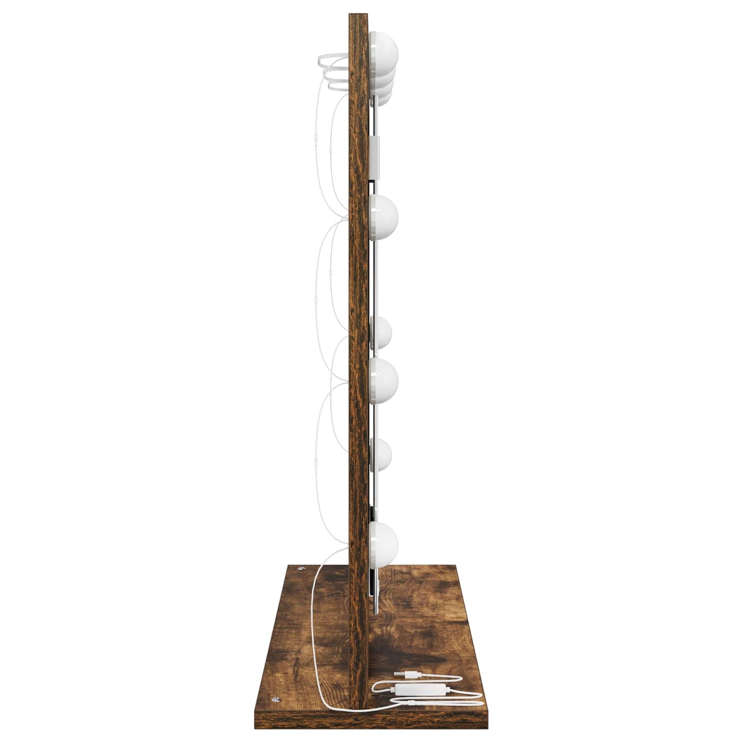 Specchio da Vanità Rettangolare Rovere fumé 60 x 55 x 18 cm