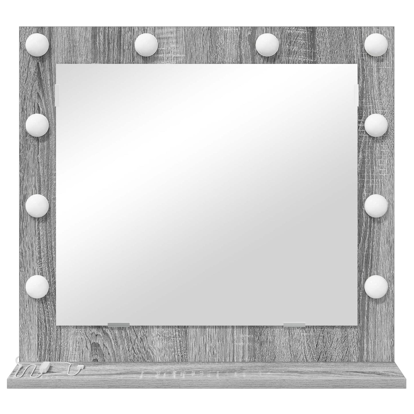 Specchio da Vanità Rettangolare Grigio Sonoma 60 x 55 x 18 cm