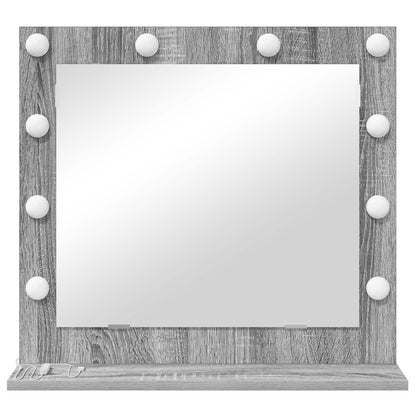 Specchio da Vanità Rettangolare Grigio Sonoma 60 x 55 x 18 cm
