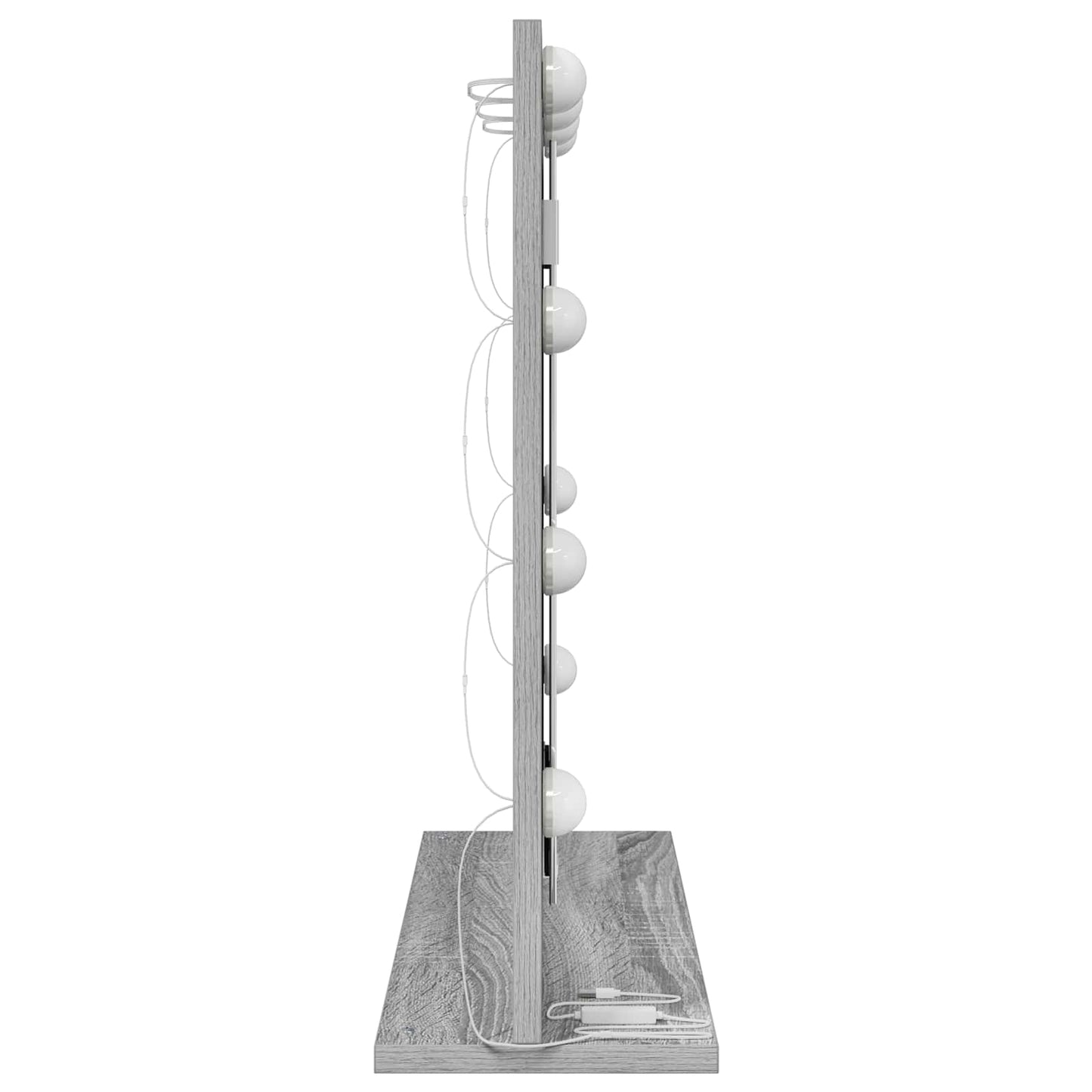 Specchio da Vanità Rettangolare Grigio Sonoma 60 x 55 x 18 cm