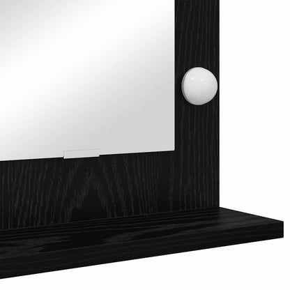 Specchio da Vanità Rettangolare Rovere Nero 80 x 15 x 18 cm