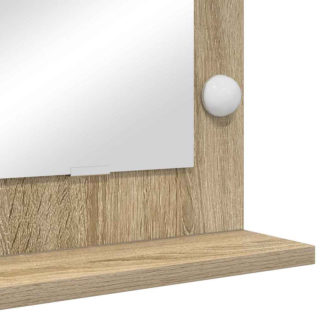 Specchio da Vanità Rettangolare Rovere Sonoma 80 x 55 x 18 cm | homemem39