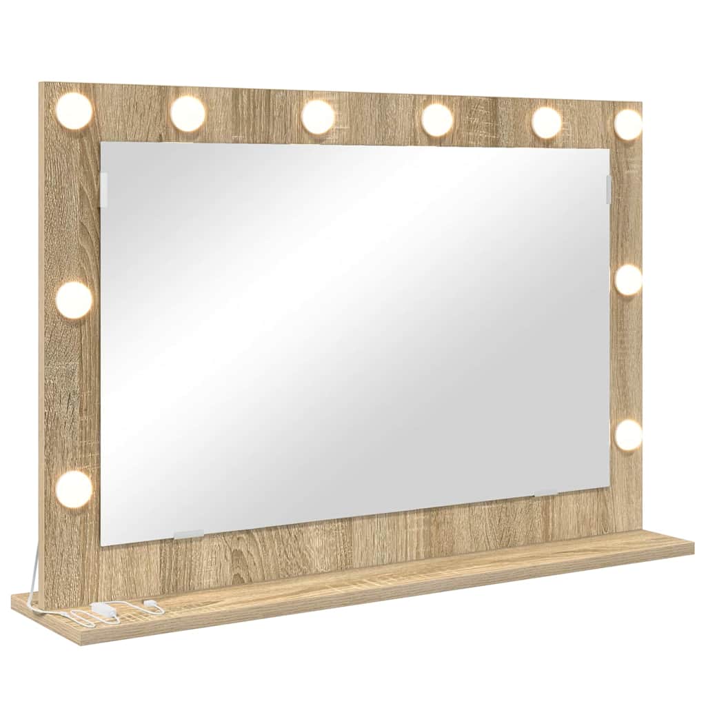 Specchio da Vanità Rettangolare Rovere Sonoma 80 x 55 x 18 cm | homemem39