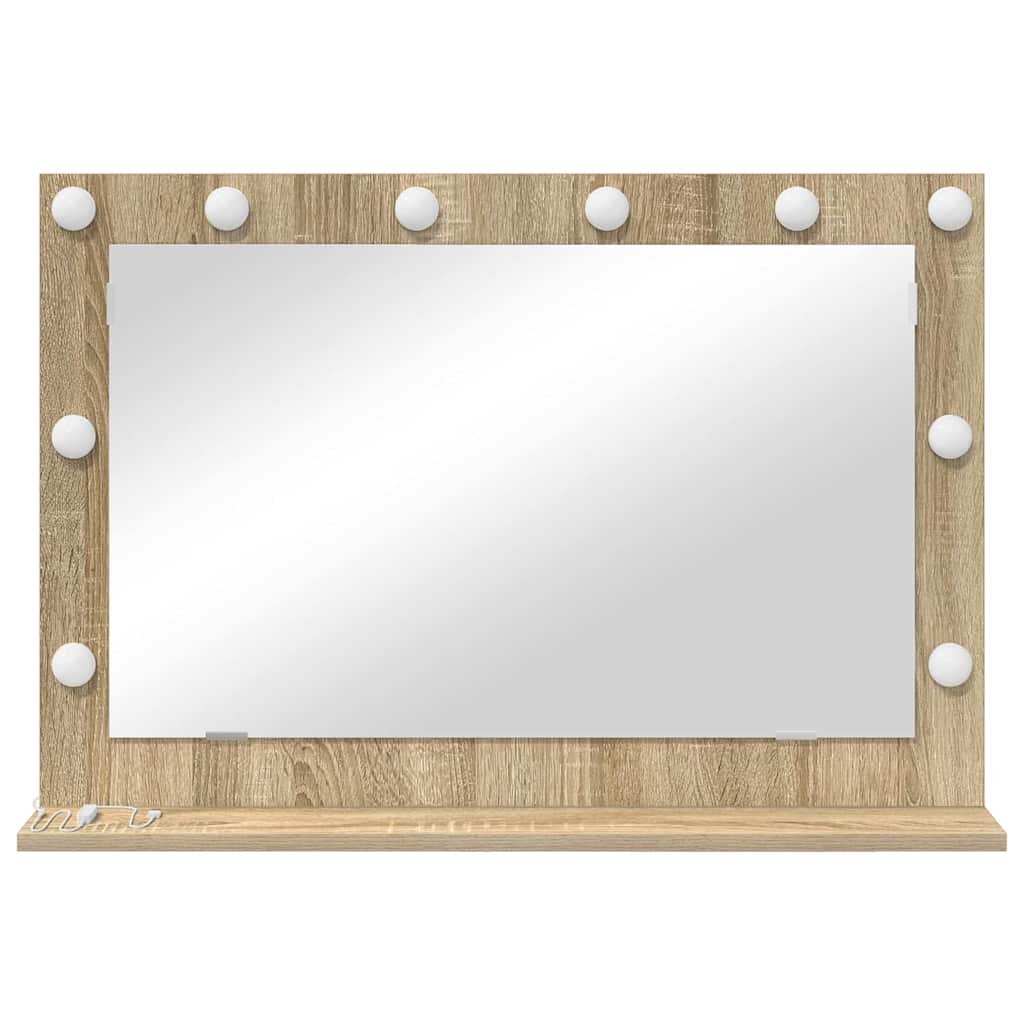Specchio da Vanità Rettangolare Rovere Sonoma 80 x 55 x 18 cm | homemem39