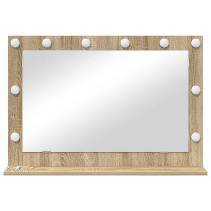 Specchio da Vanità Rettangolare Rovere Sonoma 80 x 55 x 18 cm | homemem39