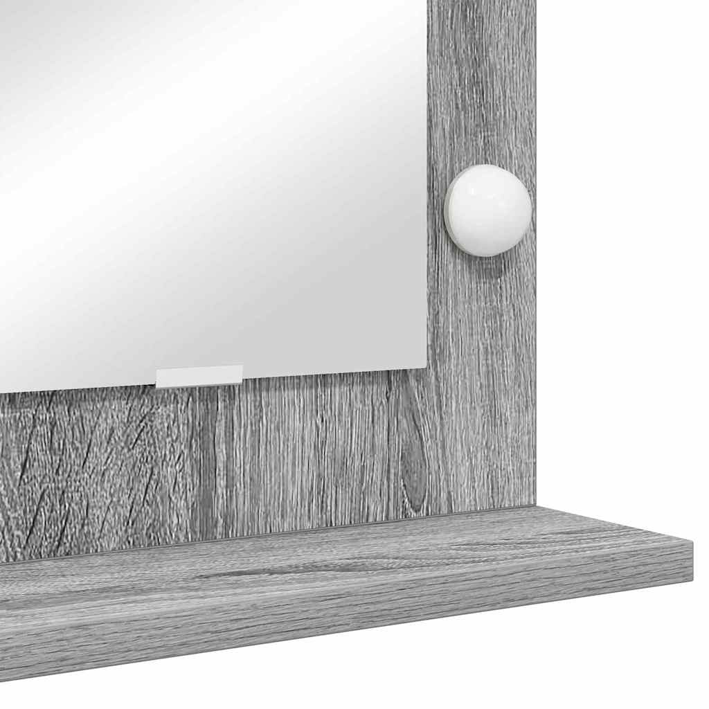 Specchio da Vanità Rettangolare Grigio Sonoma 80 x 55 x 18 cm | homemem39
