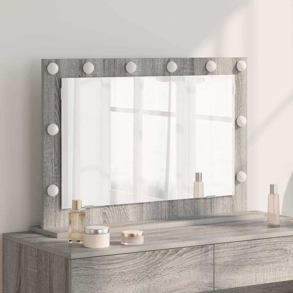 Specchio da Vanità Rettangolare Grigio Sonoma 80 x 55 x 18 cm | homemem39