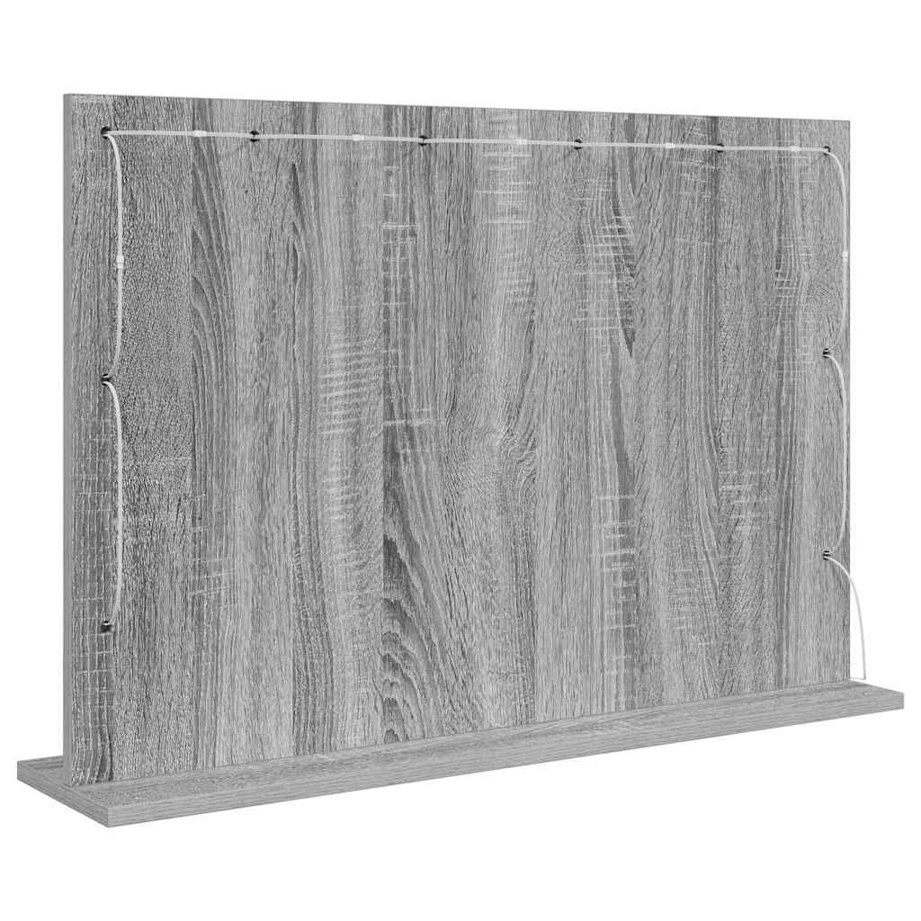 Specchio da Vanità Rettangolare Grigio Sonoma 80 x 55 x 18 cm | homemem39