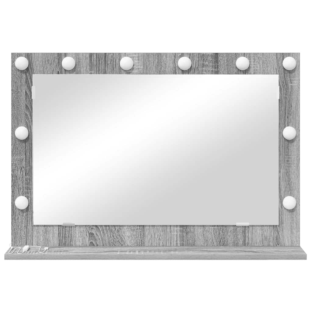 Specchio da Vanità Rettangolare Grigio Sonoma 80 x 55 x 18 cm | homemem39