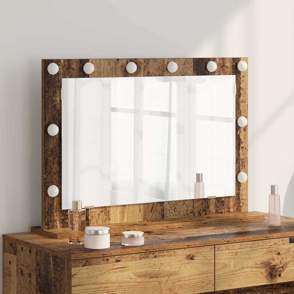 Specchio da Vanità Rettangolare Legno vecchio 80 x 55 x 18 cm