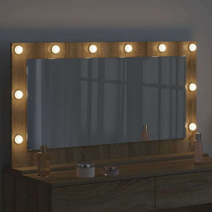 Specchio da Vanità Rettangolare Rovere Sonoma 100 x 55 x 18 cm | homemem39