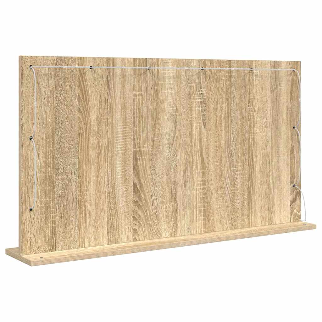 Specchio da Vanità Rettangolare Rovere Sonoma 100 x 55 x 18 cm | homemem39