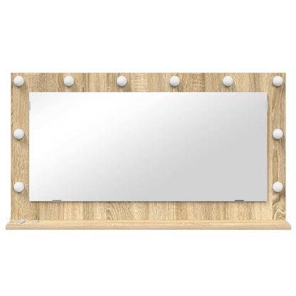 Specchio da Vanità Rettangolare Rovere Sonoma 100 x 55 x 18 cm | homemem39