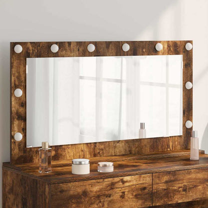 Specchio da Vanità Rettangolare Rovere fumé 100 x 55 x 18 cm