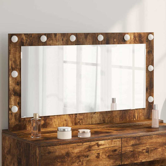 Specchio da Vanità Rettangolare Rovere fumé 100 x 55 x 18 cm