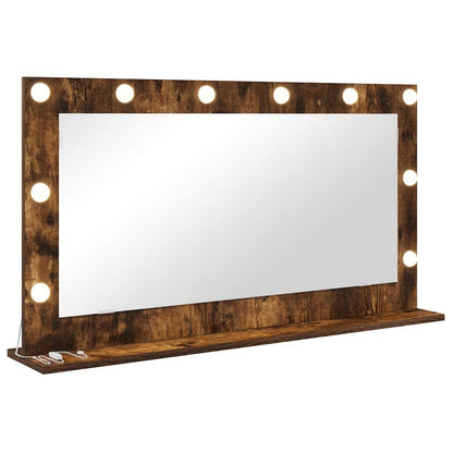 Specchio da Vanità Rettangolare Rovere fumé 100 x 55 x 18 cm
