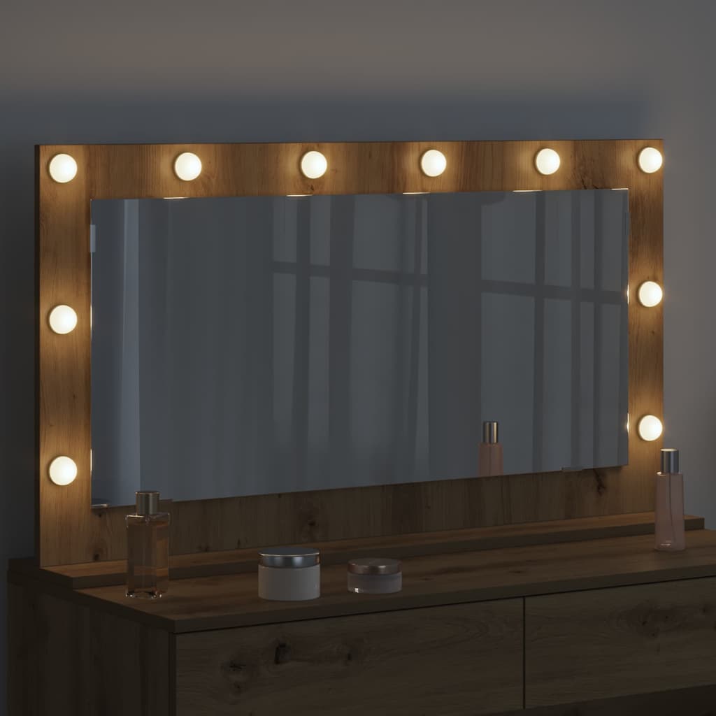 Specchio da Vanità Rovere artigianale 100 x 55 x 18 cm | homemem39