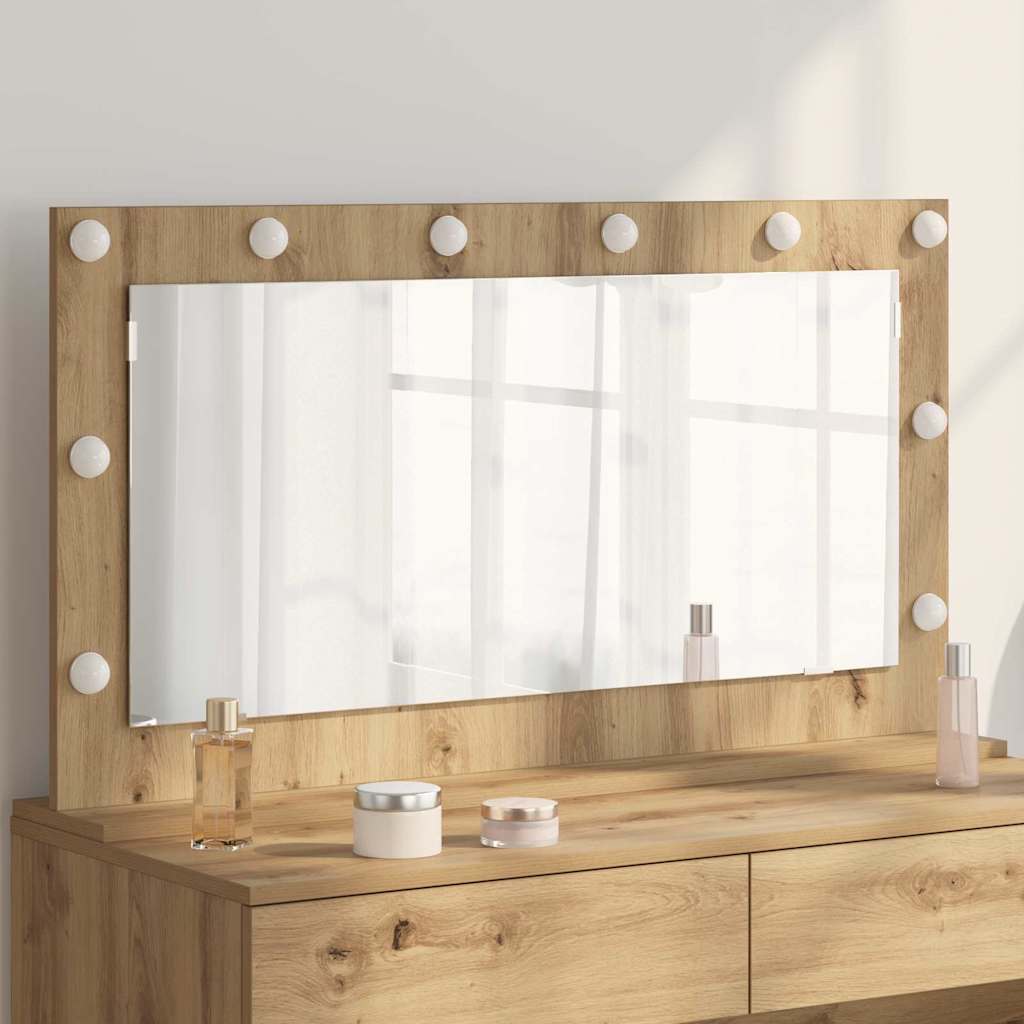 Specchio da Vanità Rovere artigianale 100 x 55 x 18 cm | homemem39