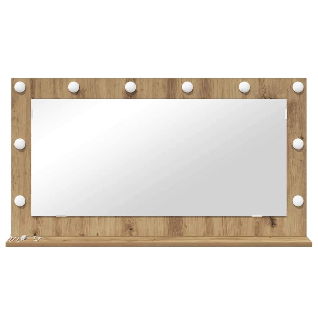Specchio da Vanità Rovere artigianale 100 x 55 x 18 cm | homemem39